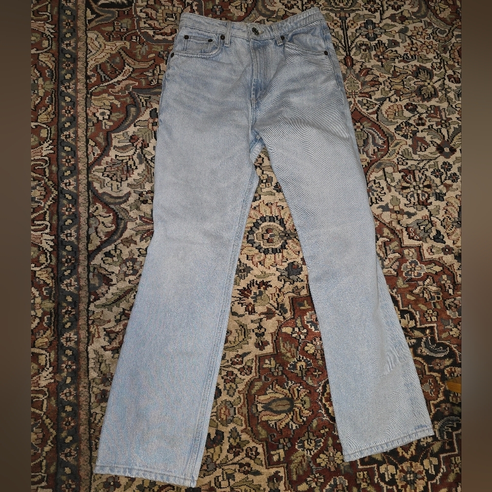 Zara Light Blue Straight Leg Jeans